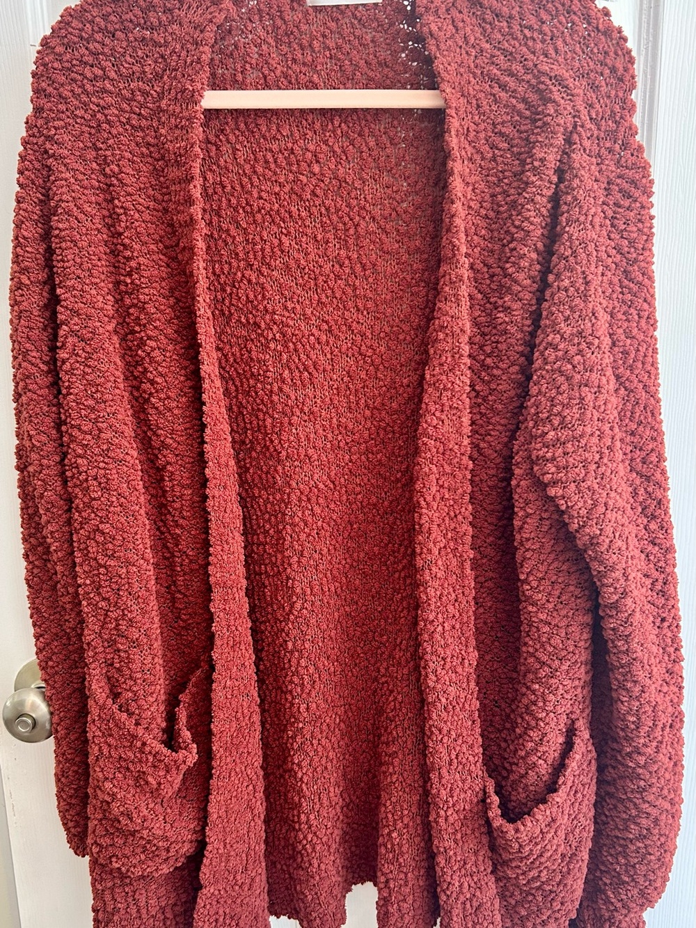 Zenana Cozy Open-Front Women's Cardigan Sweater - Rust